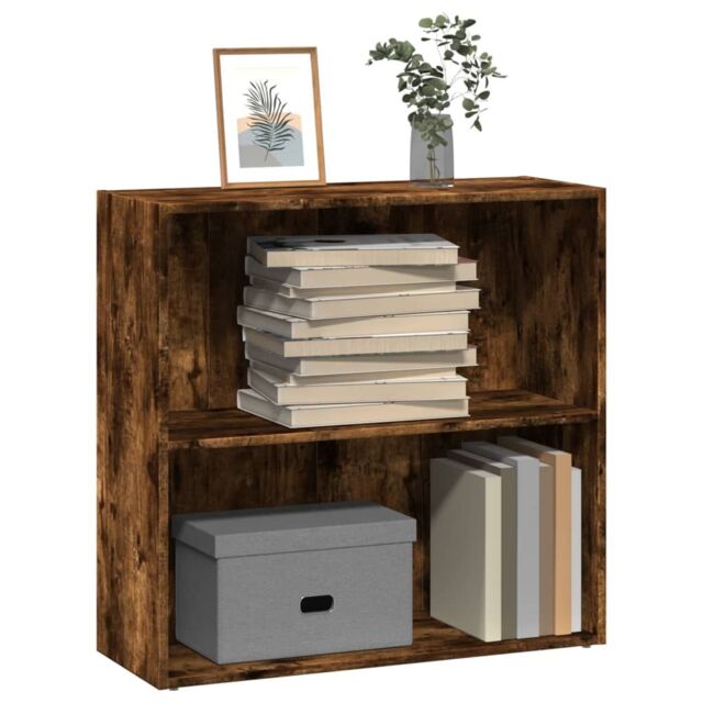 Berkfield Home Bookcase Smoked Oak 80x30x77 cm Engineered Wood in Brown - Size: 80 x 30 x 77 cm - image 1