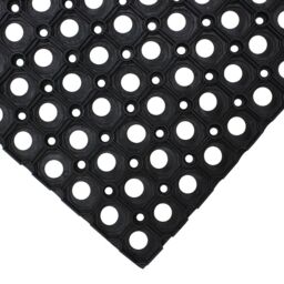 JVL Rondo Rubber Ring Scraper Doormat 40x60cm - Set Of 2 in Black - Size: 40 cm x 60 cm - thumbnail 2