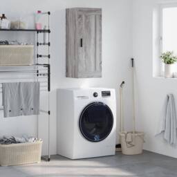 Berkfield Home Wall Mounted Cabinet Grey Sonoma 34.5x34x90 cm Engineered Wood - thumbnail 2