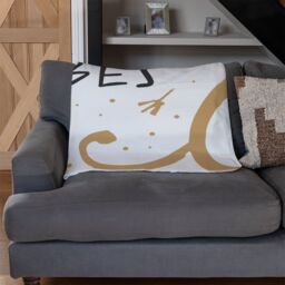 Benjamin Tate Design Good Vibes Blanket in Natural - Size: 120 cm x 150 cm - thumbnail 2
