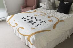 Benjamin Tate Design Good Vibes Blanket in Natural - Size: 120 cm x 150 cm - thumbnail 3