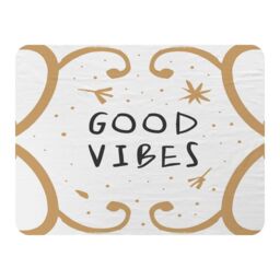 Benjamin Tate Design Good Vibes Blanket in Natural - Size: 120 cm x 150 cm - thumbnail 1