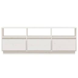 Berkfield Home TV Cabinet White 140x37x50 cm Solid Wood Pine - Size: 140 x 37 x 50 cm - thumbnail 5