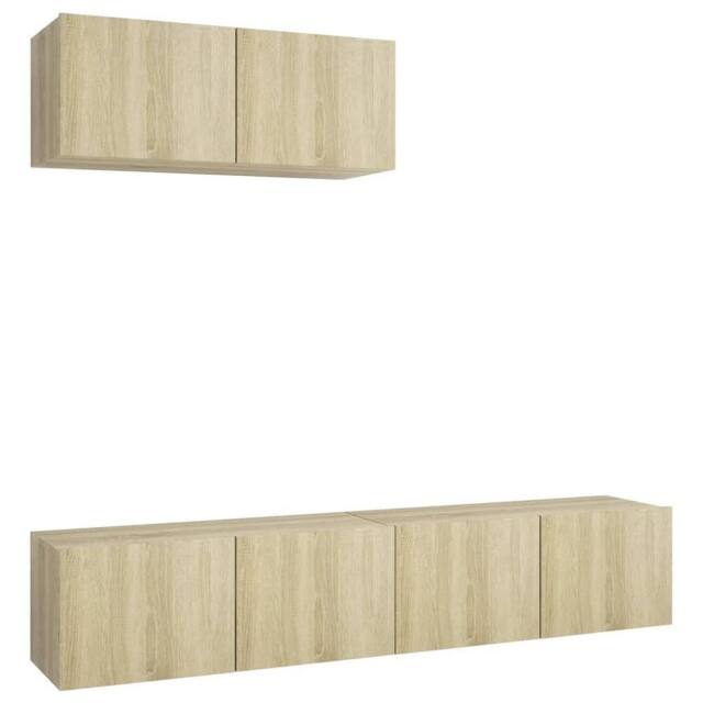 Berkfield Home TV Cabinets 3 pcs Sonoma Oak Engineered Wood in Light Oak - image 1