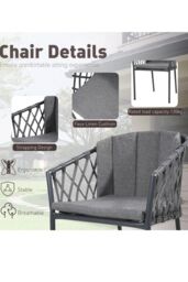 Groundlevel The Sweenie 7 Piece Outdoor Furniture Set in Grey - thumbnail 5