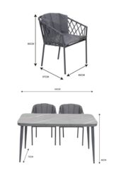 Groundlevel The Sweenie 7 Piece Outdoor Furniture Set in Grey - thumbnail 3
