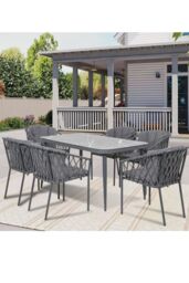 Groundlevel The Sweenie 7 Piece Outdoor Furniture Set in Grey