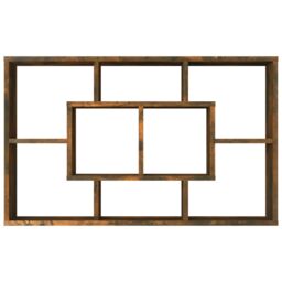 Berkfield Home Wall Shelf Smoked Oak 85x16x52.5 cm Engineered Wood in Brown - thumbnail 5