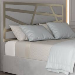 Casani Elveden Upholstered Soft Velvet Grey Metal Designer Bed Frame - Size: Small Double - thumbnail 6