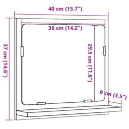 Berkfield Home Durable Bathroom Mirror Cabinet Artisan Oak 40x11x37 cm Engineere in Brown - Size: 40 x 11 x 37 cm - thumbnail 9