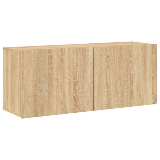 Berkfield Home TV Cabinet Wall-mounted Sonoma Oak 100x30x41 cm in Tan - Size: 100 x 30 x 41 cm - image 1