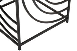 Orsina Industrial Monochrome Side Table, Mirrored Glass Top with Curved Lines, Minimalist Metal Frame Accent Table in Clear - thumbnail 5