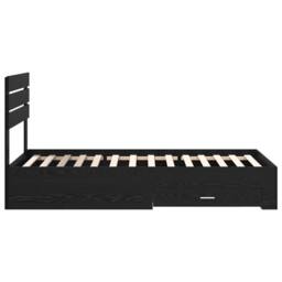 Berkfield Home Bed Frame with Headboard Black Oak 90 x 200 cm Engineered Wood - thumbnail 8