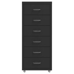Berkfield Home Mobile File Cabinet Black 28x41x69 cm Metal - Size: 28 x 41 x 69 cm - thumbnail 2