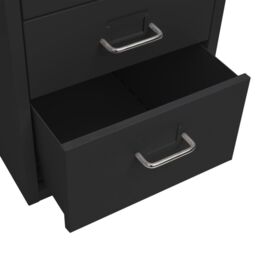 Berkfield Home Mobile File Cabinet Black 28x41x69 cm Metal - Size: 28 x 41 x 69 cm - thumbnail 6