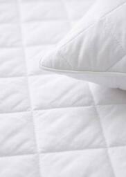 Rapport Home Cotton Percale Fitted Mattress & Pillow Protector (White) in White - Size: Single - thumbnail 3
