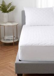 Rapport Home Cotton Percale Fitted Mattress & Pillow Protector (White) in White - Size: Single - thumbnail 2