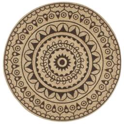 Berkfield Home Handmade Rug Jute with Dark Brown Print 120 cm - Size: Medium - thumbnail 2
