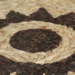 Berkfield Home Handmade Rug Jute with Dark Brown Print 120 cm - Size: Medium - thumbnail 5