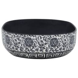 Berkfield Home Countertop Basin Black & Blue Oval 59x40x14 cm Ceramic - Size: 59 x 40 x 14 cm - thumbnail 5