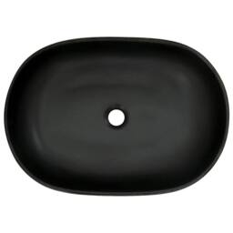 Berkfield Home Countertop Basin Black & Blue Oval 59x40x14 cm Ceramic - Size: 59 x 40 x 14 cm - thumbnail 6