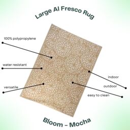 Marco Paul Large Reversible Garden Rugs 150x210 cm Easy-Cleaning Indoor & Outdoor in Beige - Size: 150 cm x 210 cm - thumbnail 6