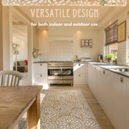Marco Paul Large Reversible Garden Rugs 150x210 cm Easy-Cleaning Indoor & Outdoor in Beige - Size: 150 cm x 210 cm - thumbnail 8