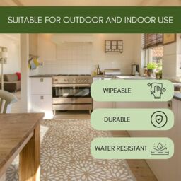 Marco Paul Large Reversible Garden Rugs 150x210 cm Easy-Cleaning Indoor & Outdoor in Beige - Size: 150 cm x 210 cm - thumbnail 4