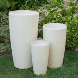 Wyld and Coco Stone Garden Beige Tall Plant Pot 58 x 31 cm