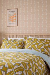 Scion 'Moon Flights' Cotton Duvet Cover Set in Mustard - Size: Super King - thumbnail 2