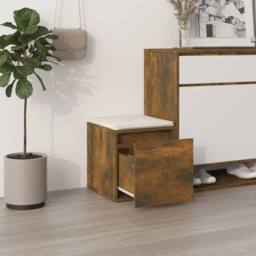 Berkfield Home Stylish Box Drawer Smoked Oak 40.5x40x40 cm Engineered Wood in Brown