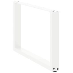 Berkfield Home Coffee Table Legs U-Shaped 2 pcs White 70x(42-43) cm Steel - thumbnail 4
