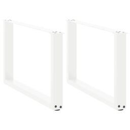 Berkfield Home Coffee Table Legs U-Shaped 2 pcs White 70x(42-43) cm Steel - thumbnail 1