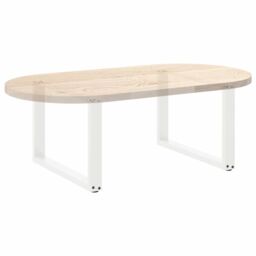Berkfield Home Coffee Table Legs U-Shaped 2 pcs White 70x(42-43) cm Steel - thumbnail 8