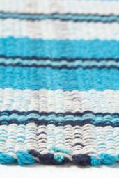 Homescapes Irvine Handwoven Blue Tartan 100% Cotton Rug - Size: 120 cm x 170 cm - thumbnail 4
