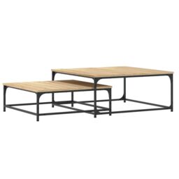 Berkfield Home Nesting Coffee Tables 2 pcs Sonoma Oak Engineered Wood in Brown - thumbnail 2