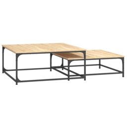 Berkfield Home Nesting Coffee Tables 2 pcs Sonoma Oak Engineered Wood in Brown - thumbnail 6