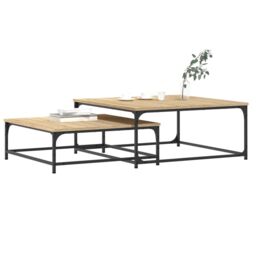 Berkfield Home Nesting Coffee Tables 2 pcs Sonoma Oak Engineered Wood in Brown - thumbnail 3