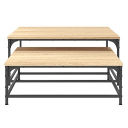 Berkfield Home Nesting Coffee Tables 2 pcs Sonoma Oak Engineered Wood in Brown - thumbnail 5