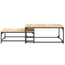 Berkfield Home Nesting Coffee Tables 2 pcs Sonoma Oak Engineered Wood in Brown - thumbnail 4