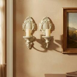 SPETLEK 2PCS Vintage Wall Mounted Candle Holder Sconce in Beige - Size: 0.6m2 - thumbnail 5