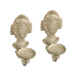 SPETLEK 2PCS Vintage Wall Mounted Candle Holder Sconce in Beige - Size: 0.6m2 - thumbnail 2