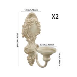 SPETLEK 2PCS Vintage Wall Mounted Candle Holder Sconce in Beige - Size: 0.6m2 - thumbnail 4