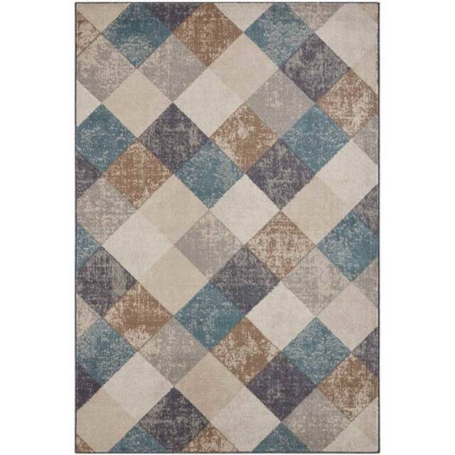 THE RUGS Terrain Designer Shortpile Rug Bakke Geometric Design Durable in Beige - Size: 200 cm x 280 cm - image 1