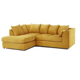 Furniture 786 Hannah Jumbo Cord 4 Seater Left Hand Facing Corner Sofa in Mustard - thumbnail 2