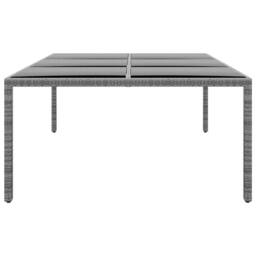 Berkfield Home Garden Table 200x150x75 cm Tempered Glass & Poly Rattan Grey - Size: 200 x 150 x 75 cm - thumbnail 3