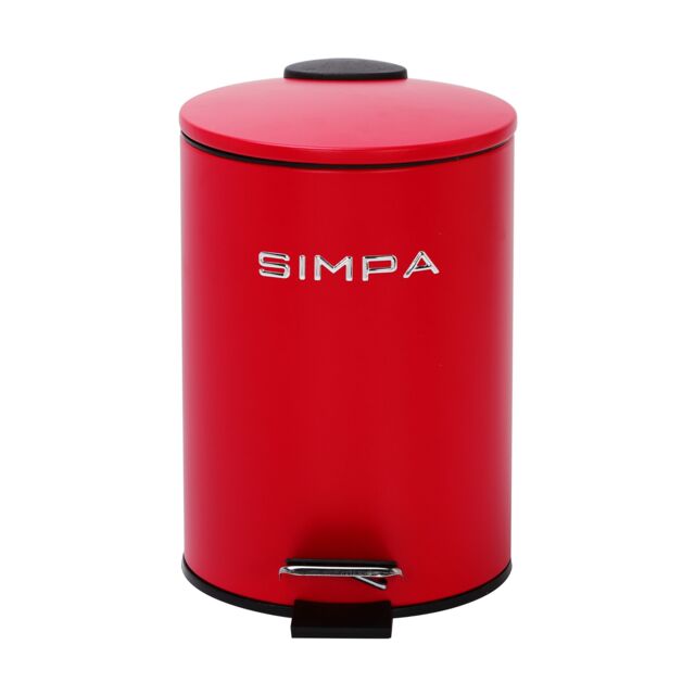 simpa 3L Slim Soft-Closing Pedal Dustbin in Red - image 1