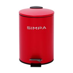simpa 3L Slim Soft-Closing Pedal Dustbin in Red - thumbnail 1