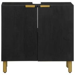 Berkfield Home Modern Bathroom Sink Cabinet Black 62x33x58 cm Engineered Wood - Size: 62 x 33 x 58 cm - thumbnail 1
