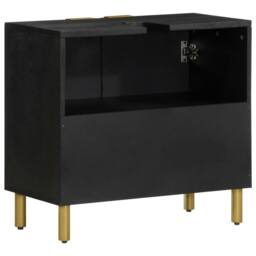Berkfield Home Modern Bathroom Sink Cabinet Black 62x33x58 cm Engineered Wood - Size: 62 x 33 x 58 cm - thumbnail 5